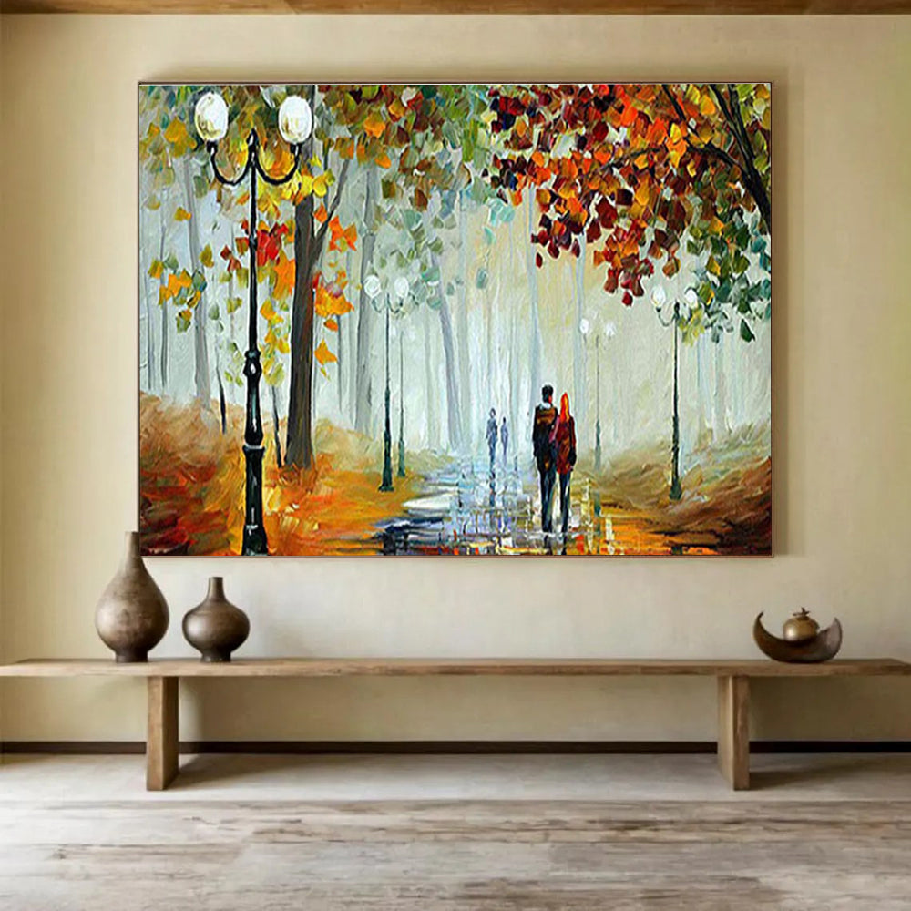 Autumn Stroll Abstract Painting for Romantic Restaurant Interiors YHT225