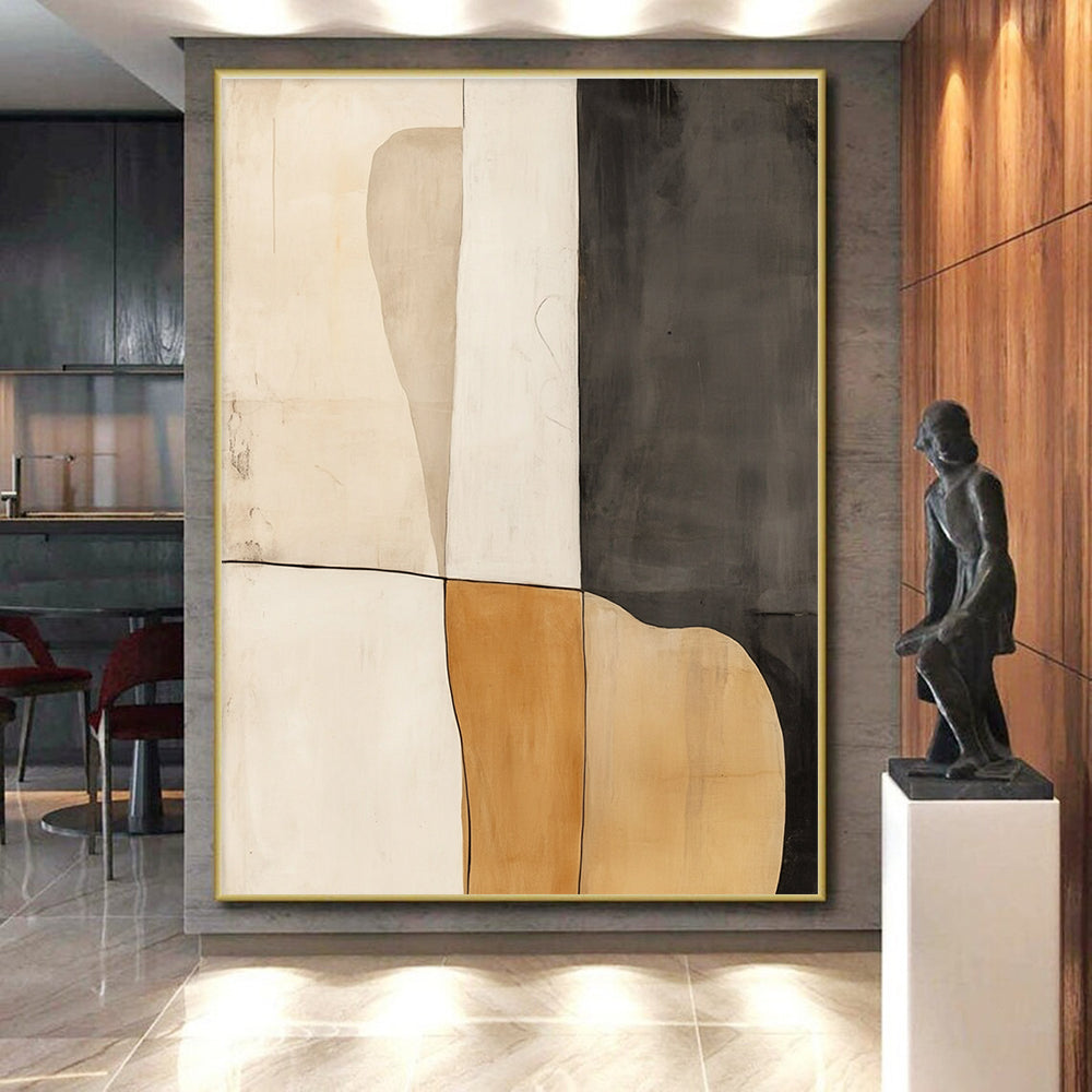 Neutral Geometric Forms Abstract Painting with Quiet Sophistication WINK055
