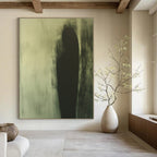 Black Silhouette Abstract Painting of Mysterious Form GAB0126