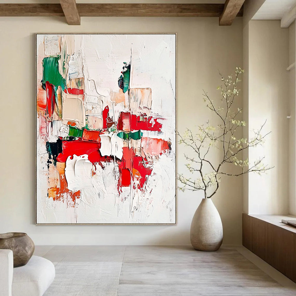 Colorful Palette Knife Abstract Painting for Vibrant Family Rooms GAB0787
