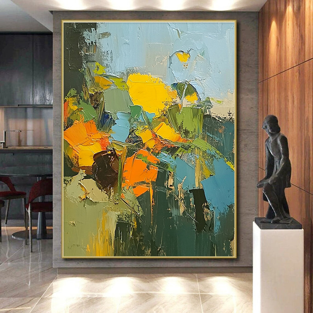 Abstract Floral Bouquet Painting with Vivid Colors WINK614