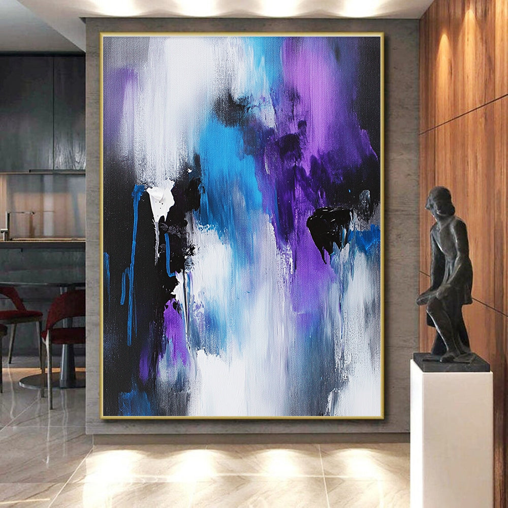 Blue - Purple Abstract Fusion Painting with Mysterious Depth WINK410