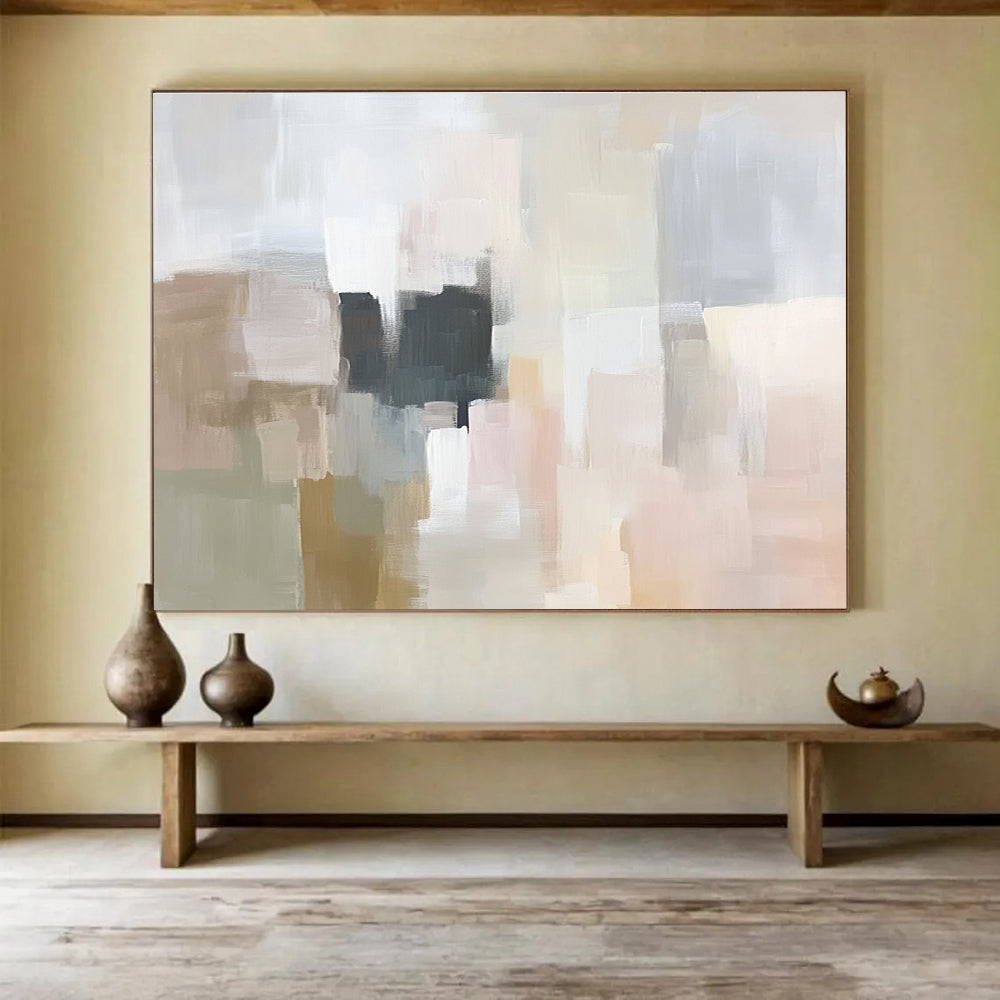 Neutral Blocks Abstract Composition Painting ABS220