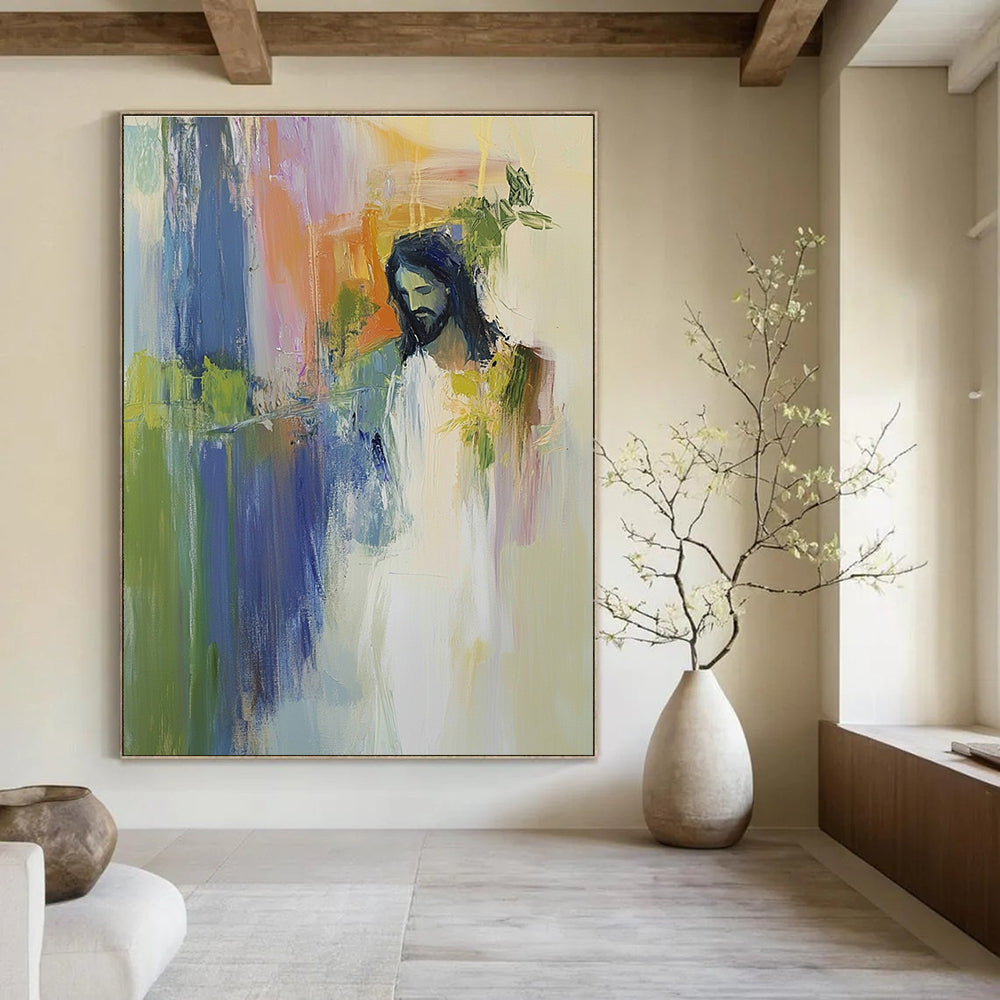 Figure with Foliage Abstract Painting for Spiritual - Styled Spaces GAB1072
