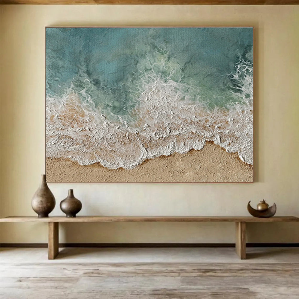 Aerial Beach Wave Abstract Painting for Luxury Resort Spas YHT254