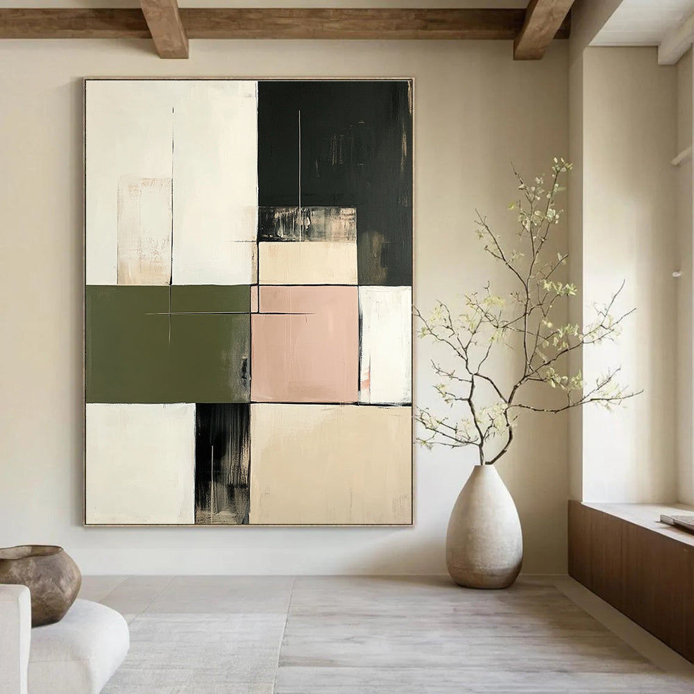 Pastel and Dark Abstract Painting for Industrial - Chic Restaurant Dining Areas GAB1208