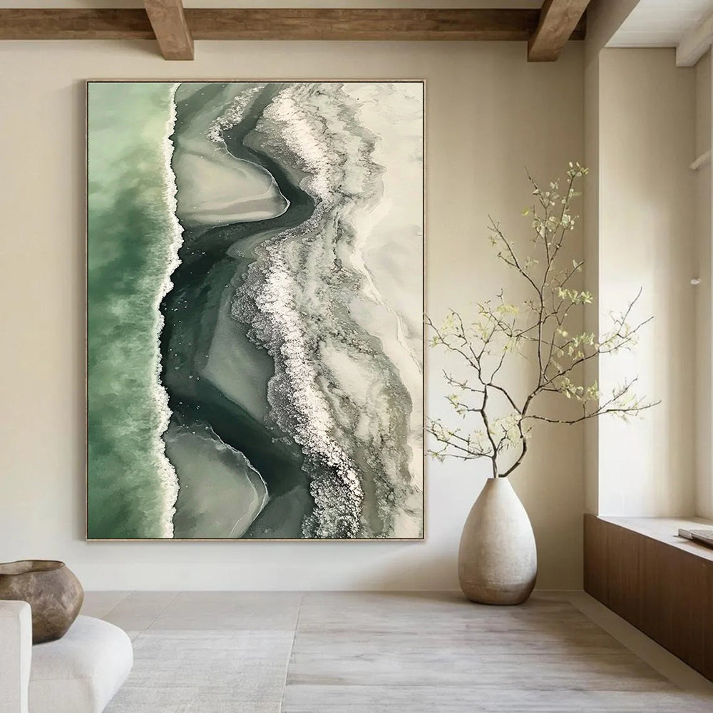 Aerial Beach Abstract Painting for Luxury - Styled Coastal Homes GAB1017