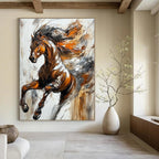 Galloping Horse Dynamic Abstract Painting for Energetic Interiors GAB1414