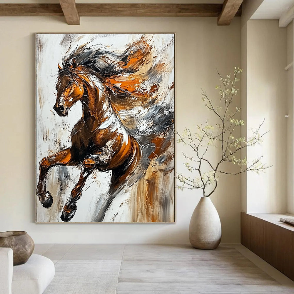 Galloping Horse Dynamic Abstract Painting for Energetic Interiors GAB1414