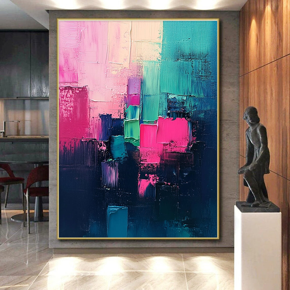 Colorful Block Abstract Painting with Vibrant Energy WINK461