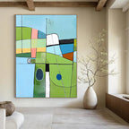 Geometric Landscape Art Modern Scenic Abstract Painting GAB0263
