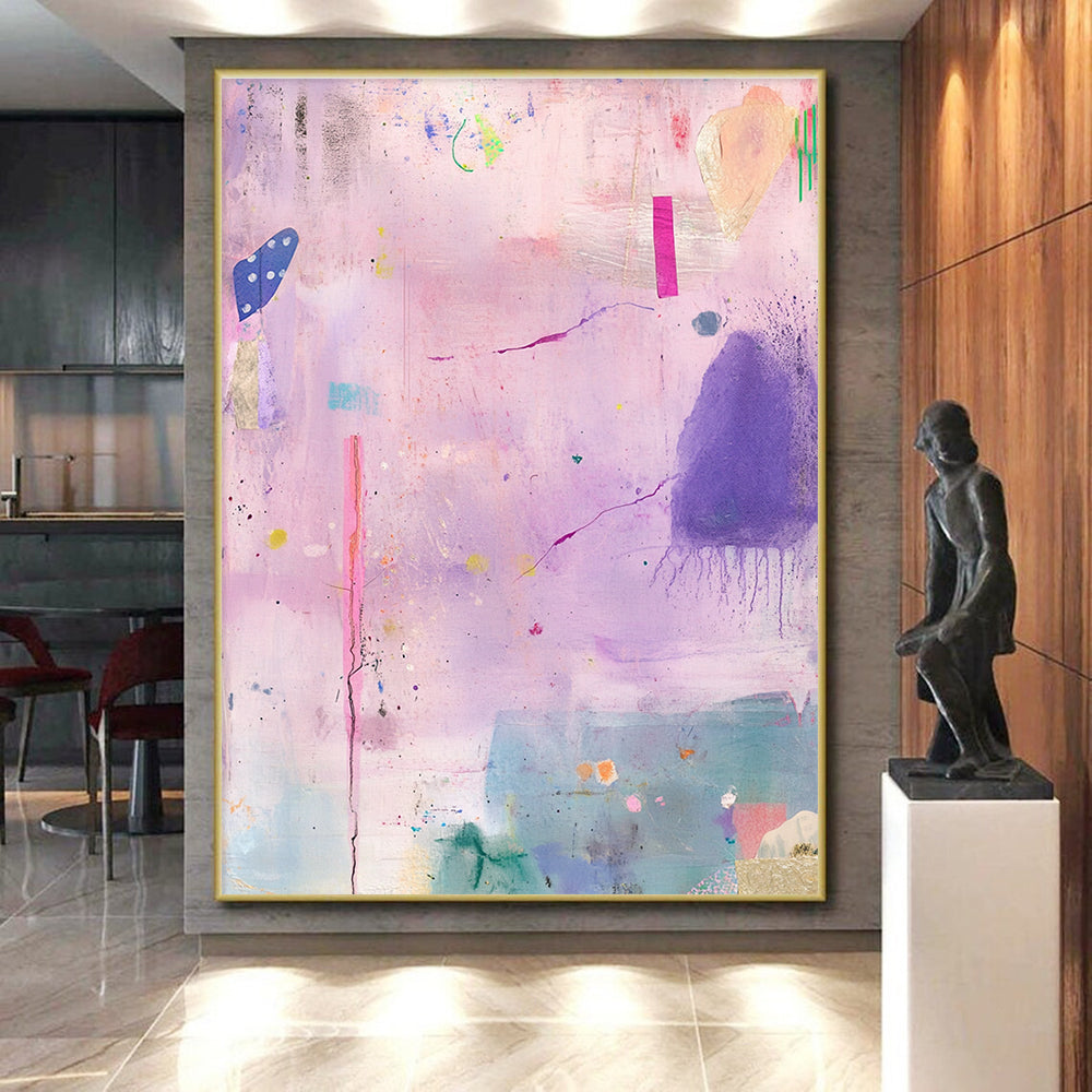 Soft Purple Surface Abstract Painting with Dreamy Allure WINK139