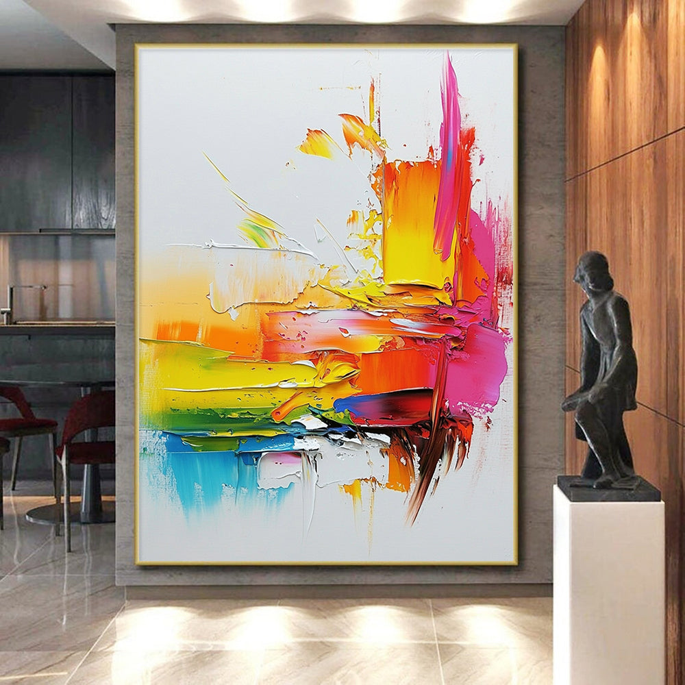 Textured Colorful Abstract Painting with Tactile Joy WINK715