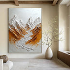 3D Mountain Abstract Painting with Metallic Accents GAB0004