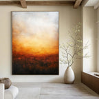 Warm Horizon Abstract Painting for Cozy - Styled Lounges GAB1064