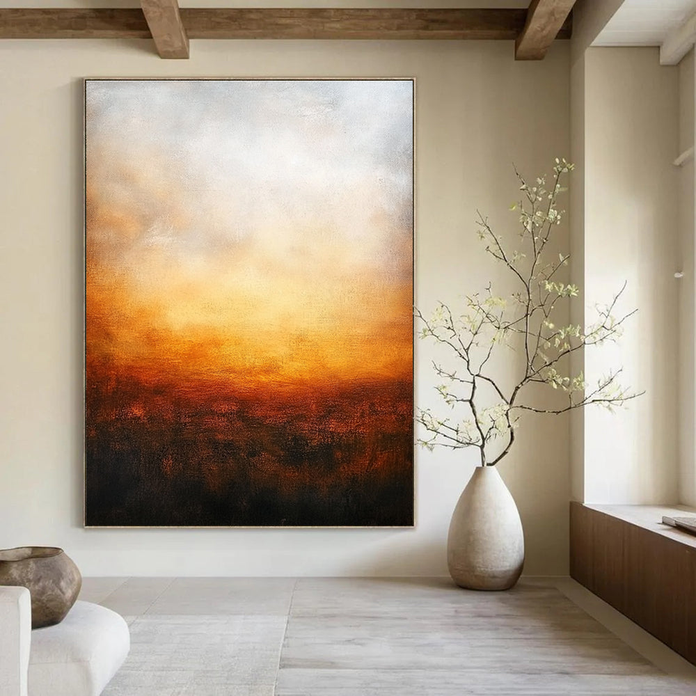 Warm Horizon Abstract Painting for Cozy - Styled Lounges GAB1064