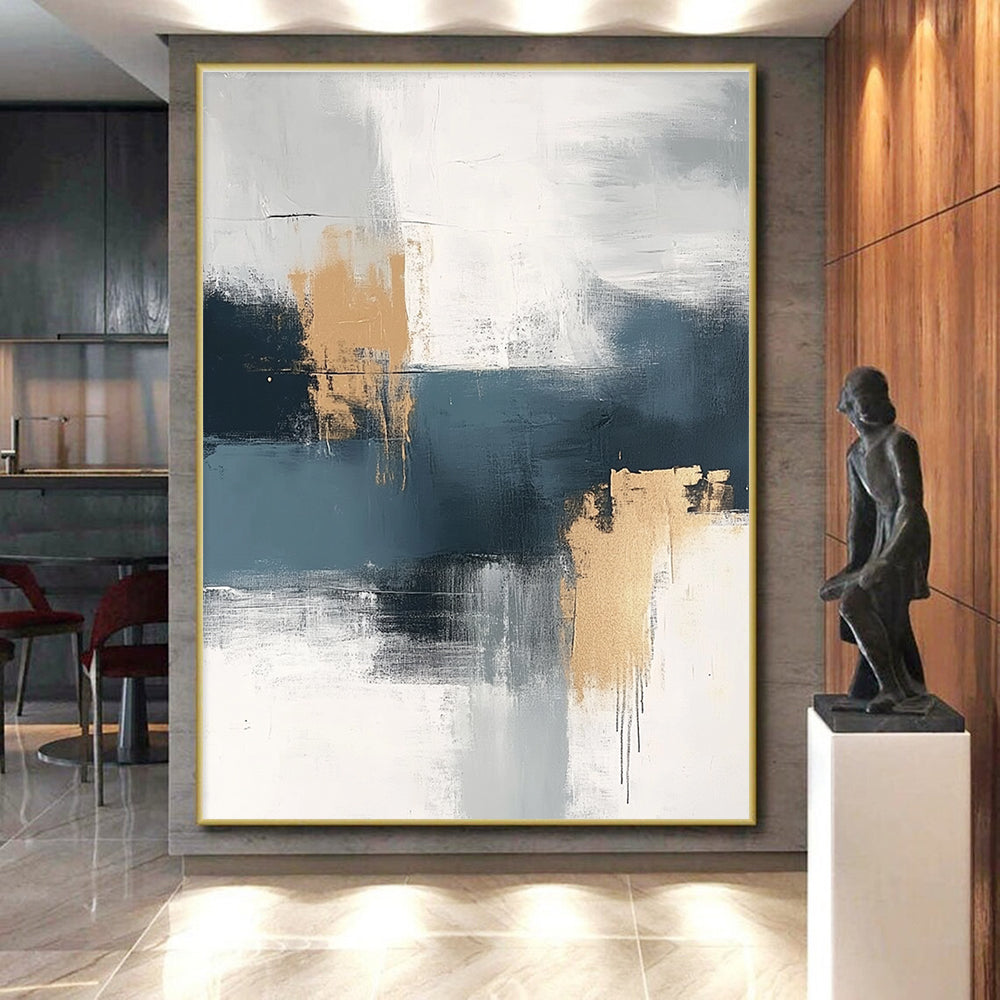 Gray Gold Abstract Painting with Subtle Luxury WINK722