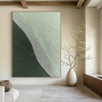 Green Textured Patterns Abstract Painting of Natural Rhythms GAB0092
