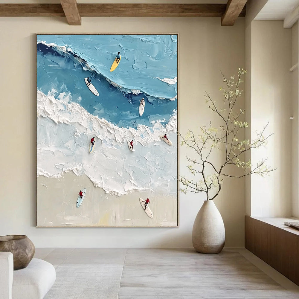 Surfers on Waves Dynamic Abstract Painting for Energetic Spaces GAB1482