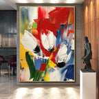 Colorful Floral Abstract Painting with Vivid Blooms WINK601
