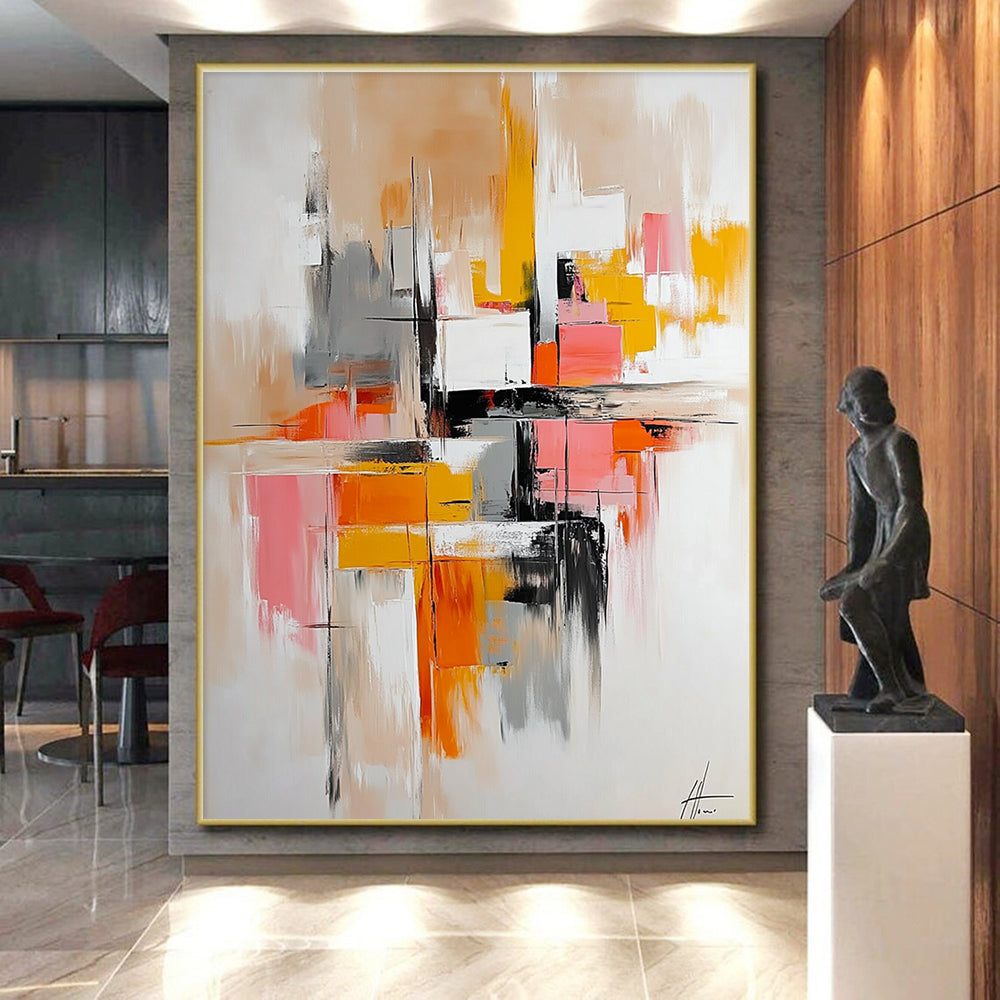 Colorful Geometric Abstract Painting with Modern Flair WINK687