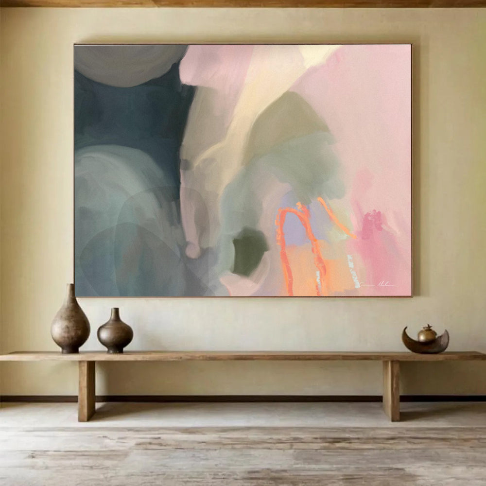 Soft Color Abstract Painting for Bohemian - Style Cafes YHT404