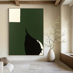 Green Black White Abstract - Bold Shape Art GAB0562
