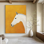 White Horse Portrait Stylized Equine Abstract Painting GAB0229