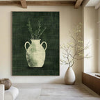 Vase with Greenery Minimalist Still Life Abstract Painting GAB0220