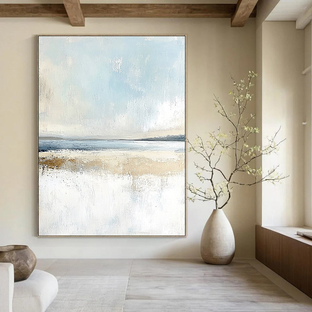 Coastal Serenity Abstract - Calming Seaside Abstract Painting GAB0480