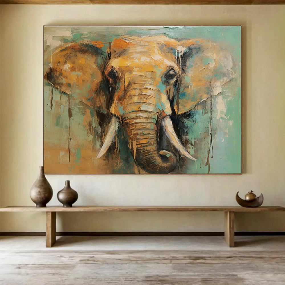 Colorful Elephant Abstract Painting for Wildlife - Inspired Homes YHT082