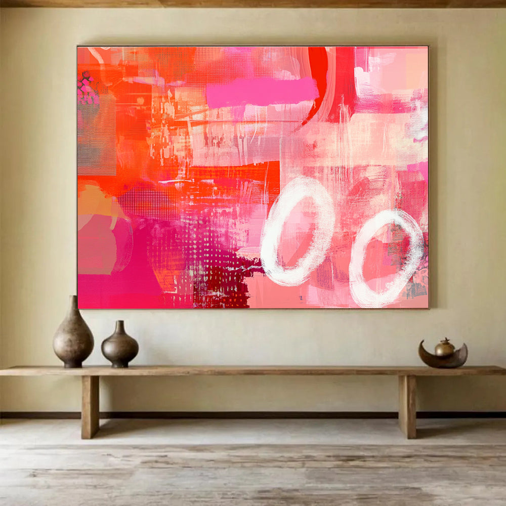 Dynamic Pink - Orange Abstract Fusion Abstract Painting ABS133