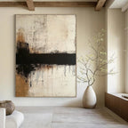 Monochrome Drip Abstract Painting for Industrial - Inspired Lofts GAB1010