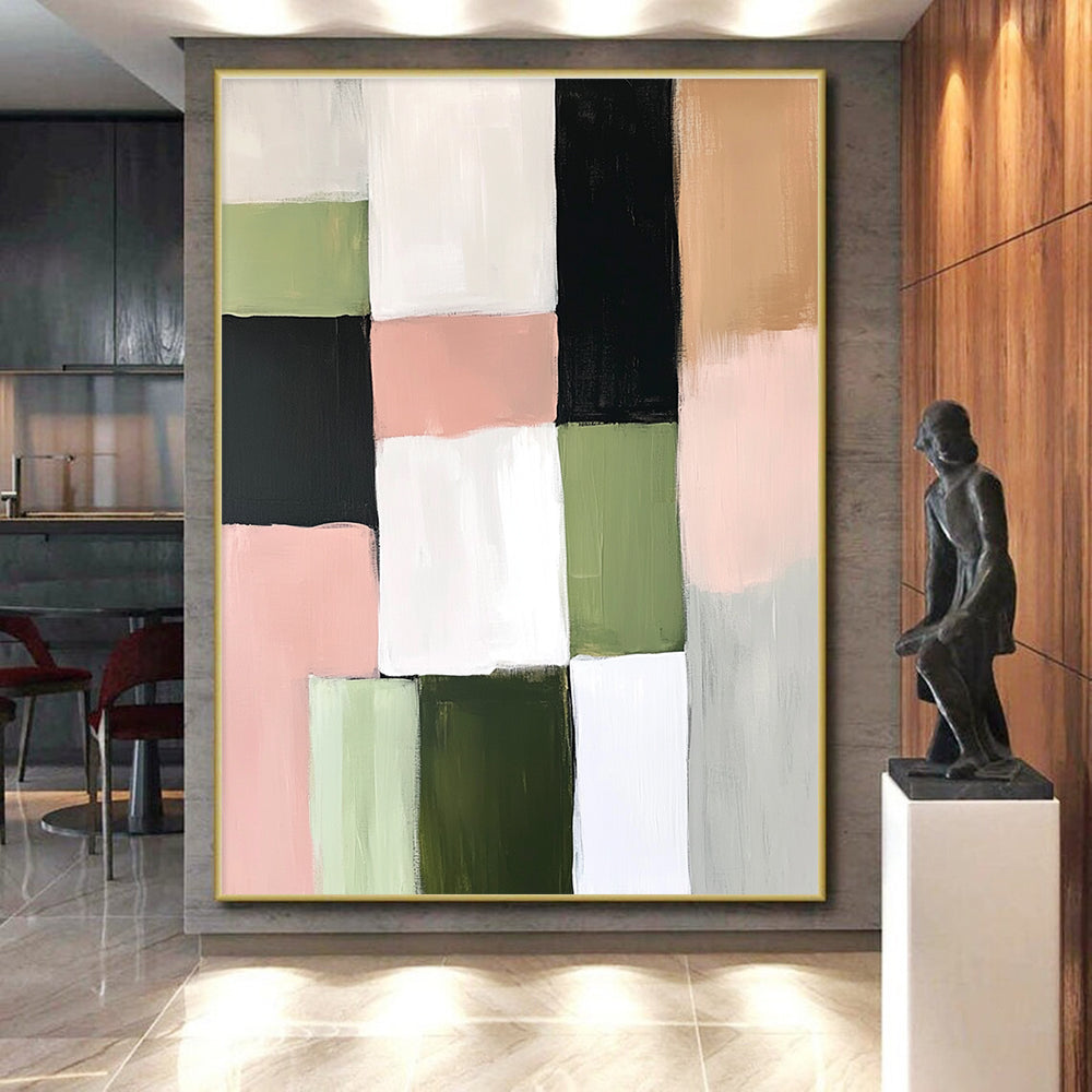 Color Block Patchwork Abstract Painting with Playful Harmony WINK153