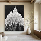 White Powder Mountain Textural Abstract Painting for Nature - Inspired Spaces GAB1535