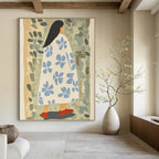 Floral Cloaked Woman in Nature - Whimsical Figurative Abstract Art GAB0419