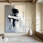 Contemplative Figure - Expressive Abstract Painting GAB0578