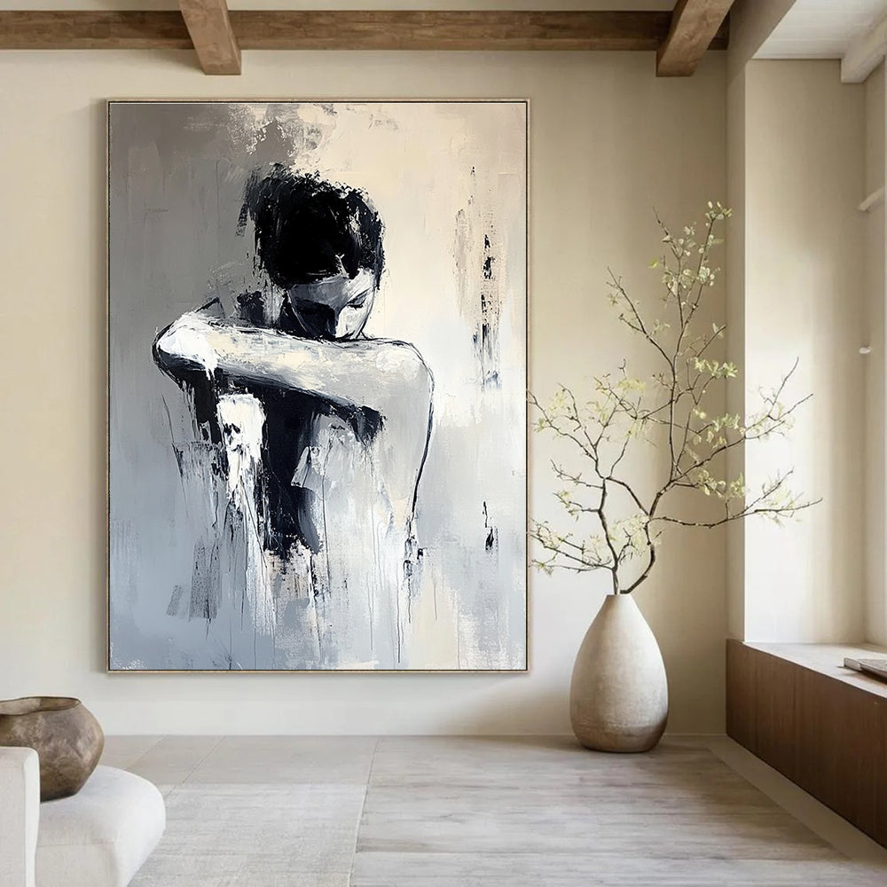 Contemplative Figure - Expressive Abstract Painting GAB0578