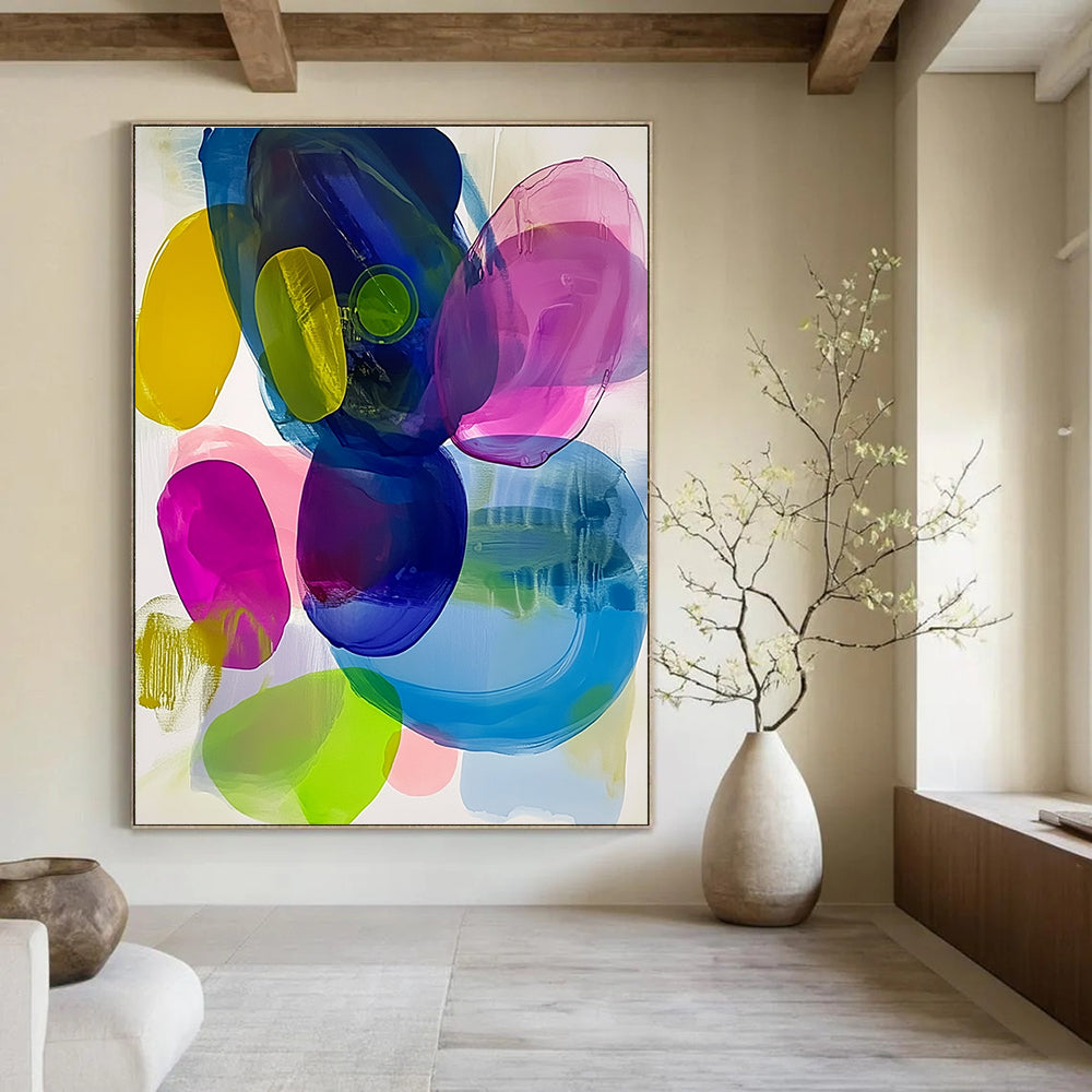 Colorful Transparent Shapes Abstract Painting for Creative Studios GAB0772