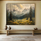 Mountain Meadow Abstract Painting for Nature - Inspired Living Rooms YHT420