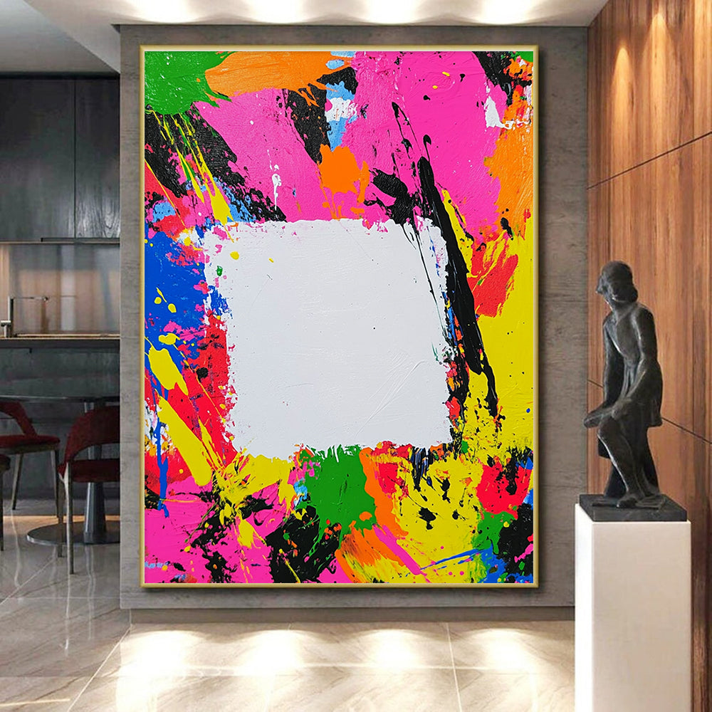 Bold Color Splash Abstract Painting with Explosive Energy WINK597