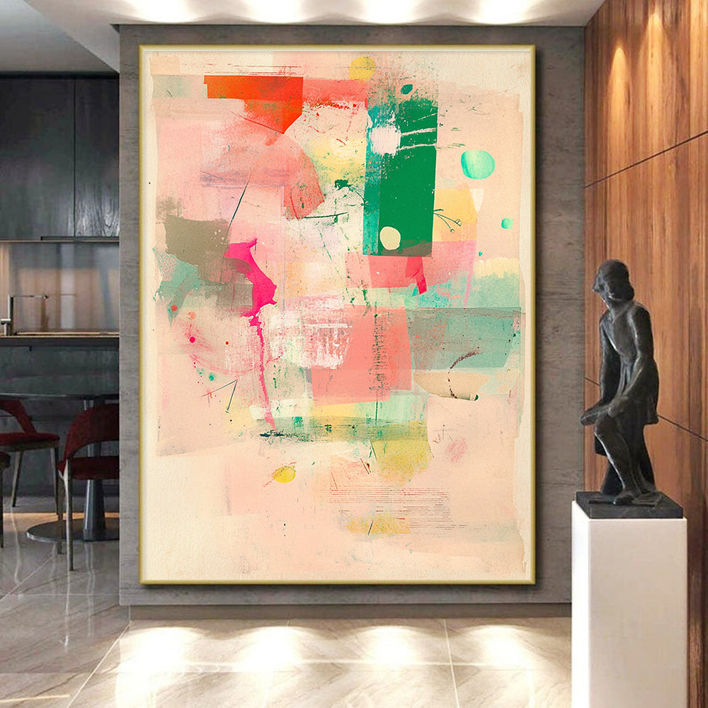 Colorful Abstract Collage Abstract Painting with Playful Energy WINK272