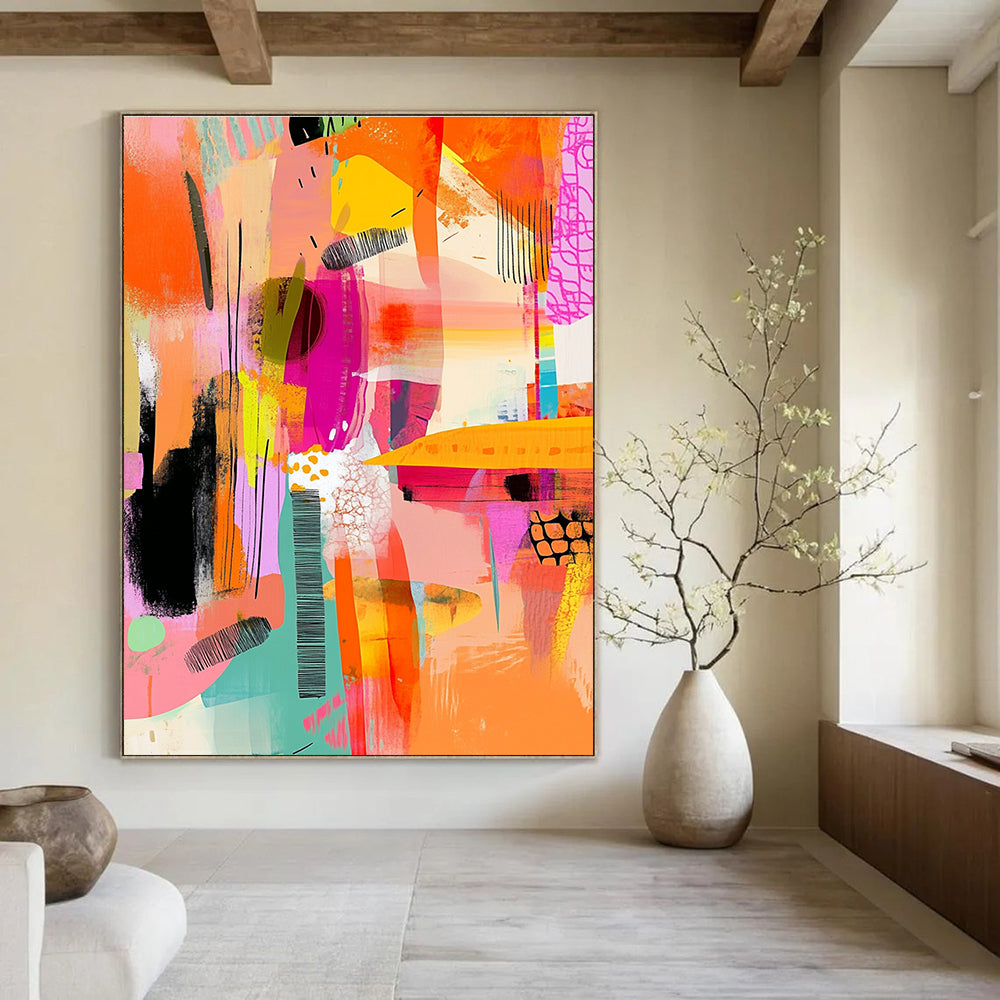 Vibrant Color Collage Abstract - Energetic Modern Abstract Art GAB0481