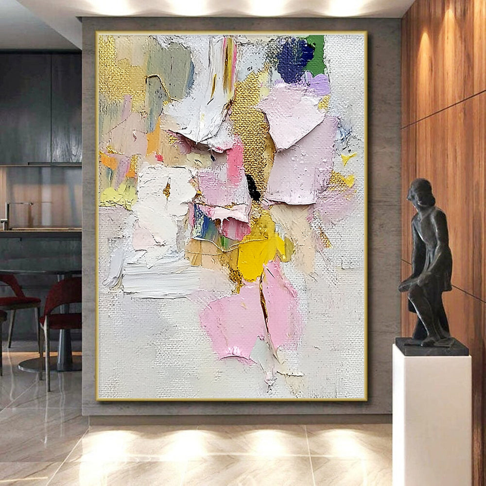 Colorful Collage - style Abstract Painting with Textured Layers WINK620