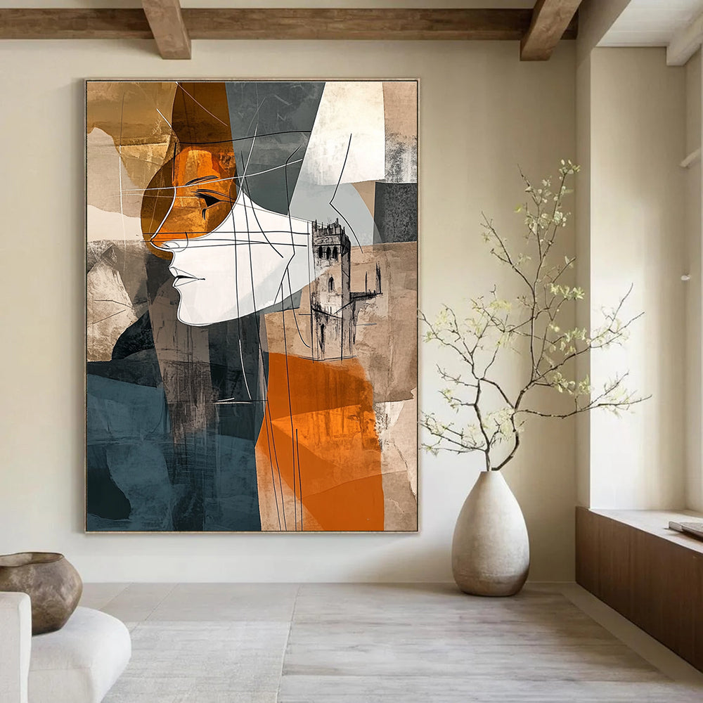 Abstract Portrait Collage Painting for Art - Centric Hallways GAB1026