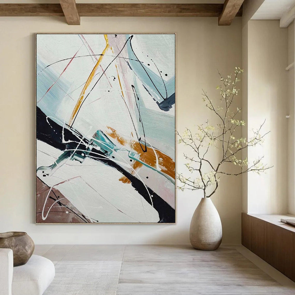 Dynamic Line Abstract Painting for Dance Studio Lobbies HENG046