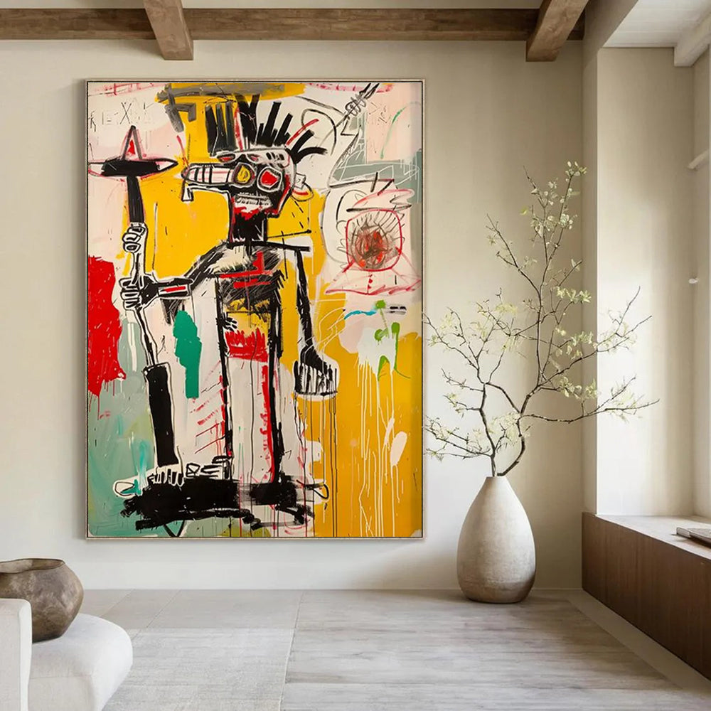 Abstract Tribal Figure Painting for Eclectic Art Galleries HENG103