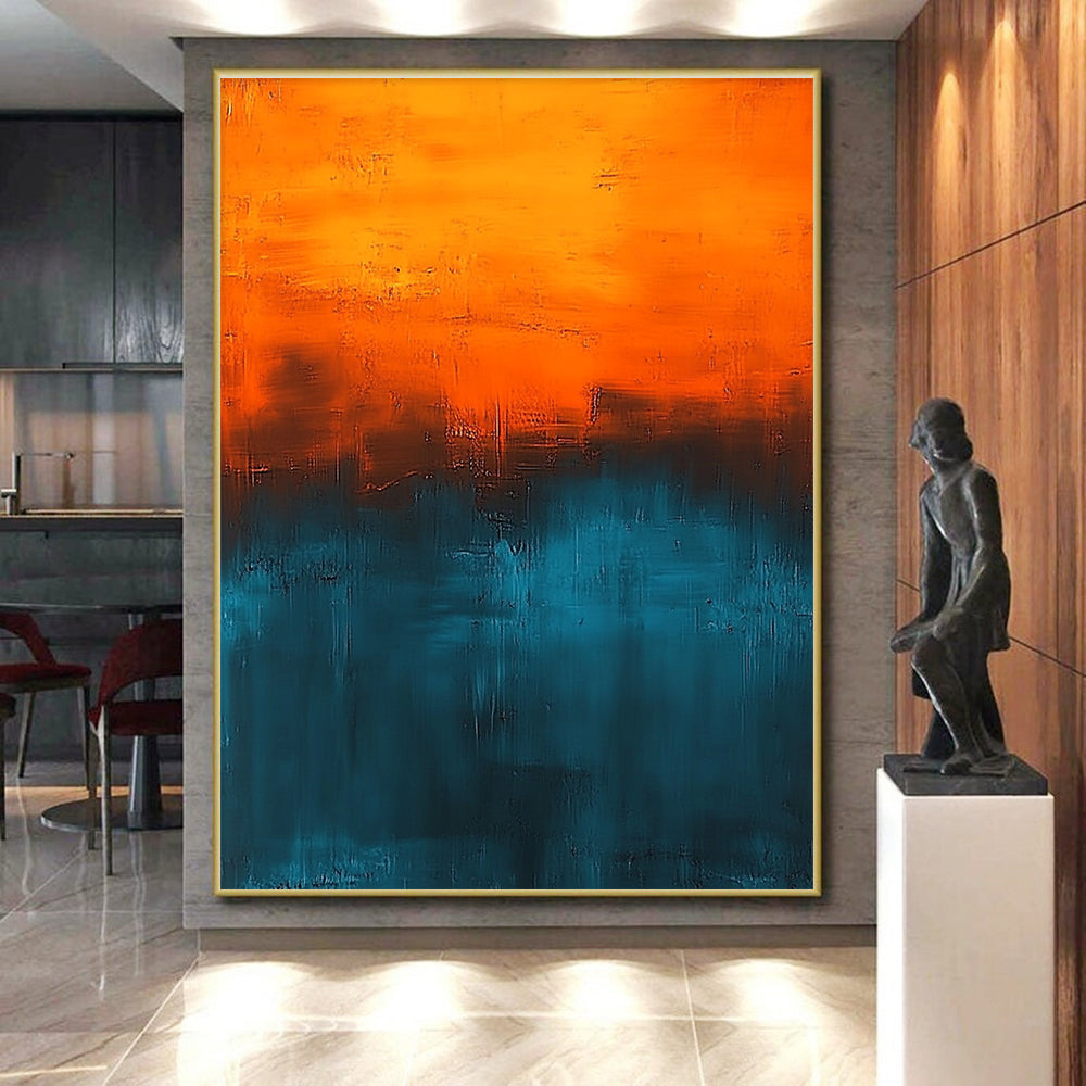 Orange Blue Abstract Gradient Painting with Smooth Transitions WINK658