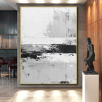 Monochrome Abstract Stripes Painting with Subtle Drama WINK361