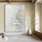 Textured White Wall Abstract Painting for Contemporary Art Spaces HENG066